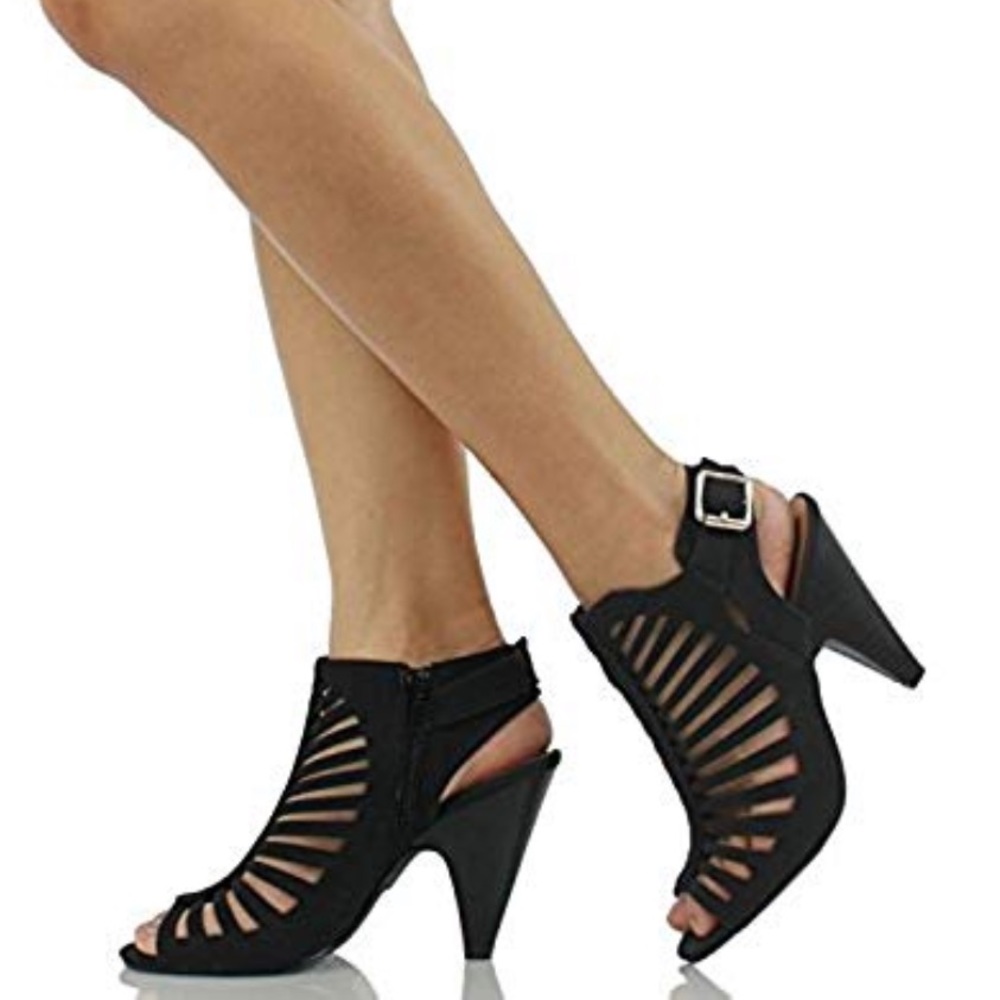 BRAND NEW Black Caged Booties Size 8.5
